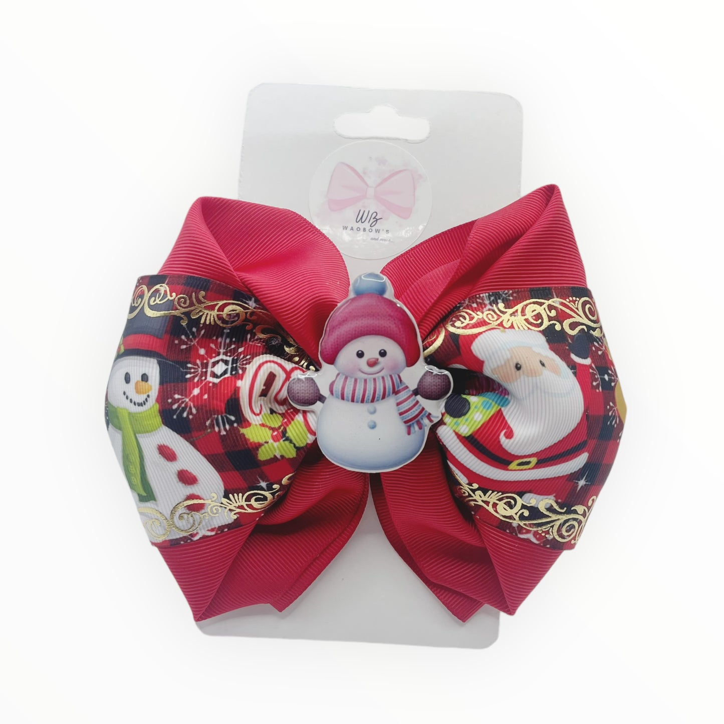 ❗️IDEAL UNIT AVALIAVLE❗️ Red Christmas Hair Bow for Girl Snowman Hair Bow for Christmas Seasonal Clearance: Get Your Holiday Bow Today!