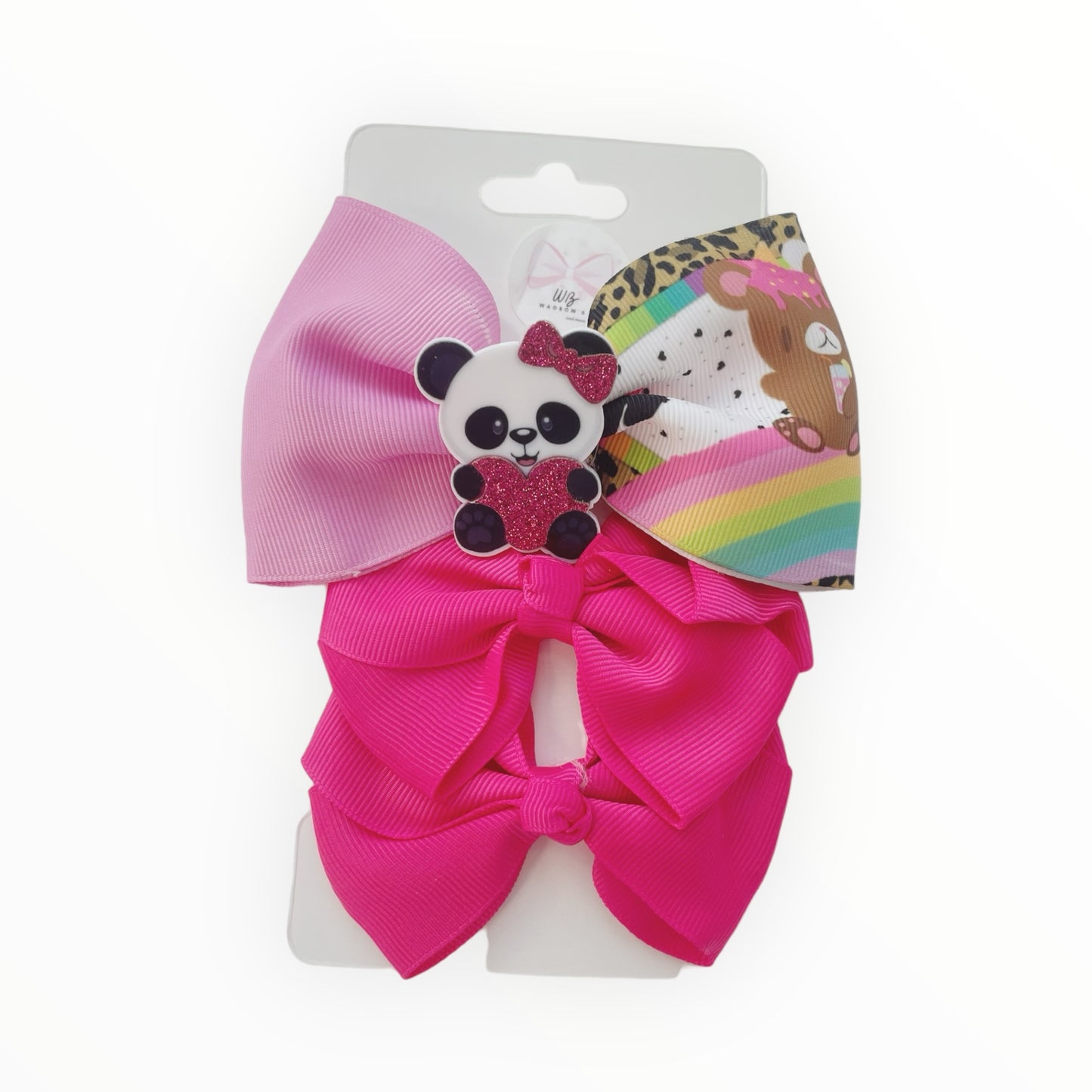 Set of 3 hair bows Girl hair bows Handmade hair bows Pink hair bows