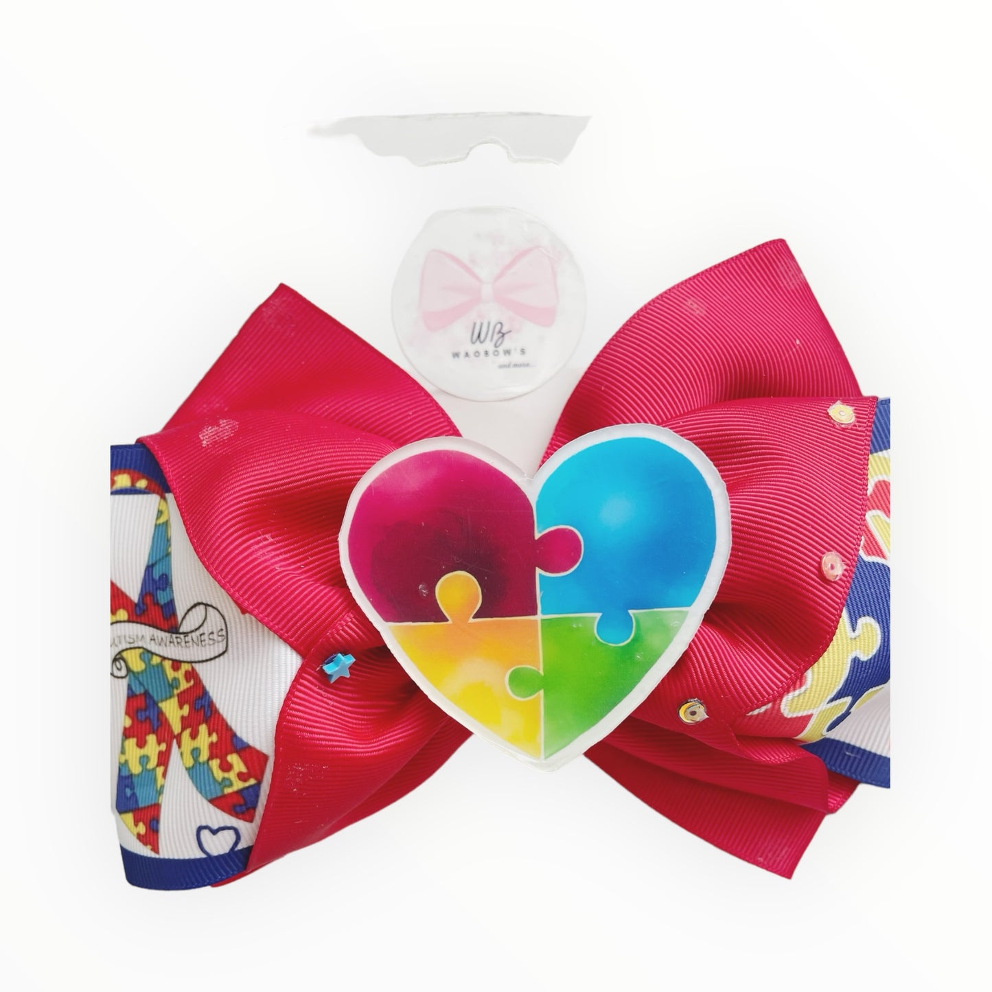 Autism hair bow Hair bow Autism month bow