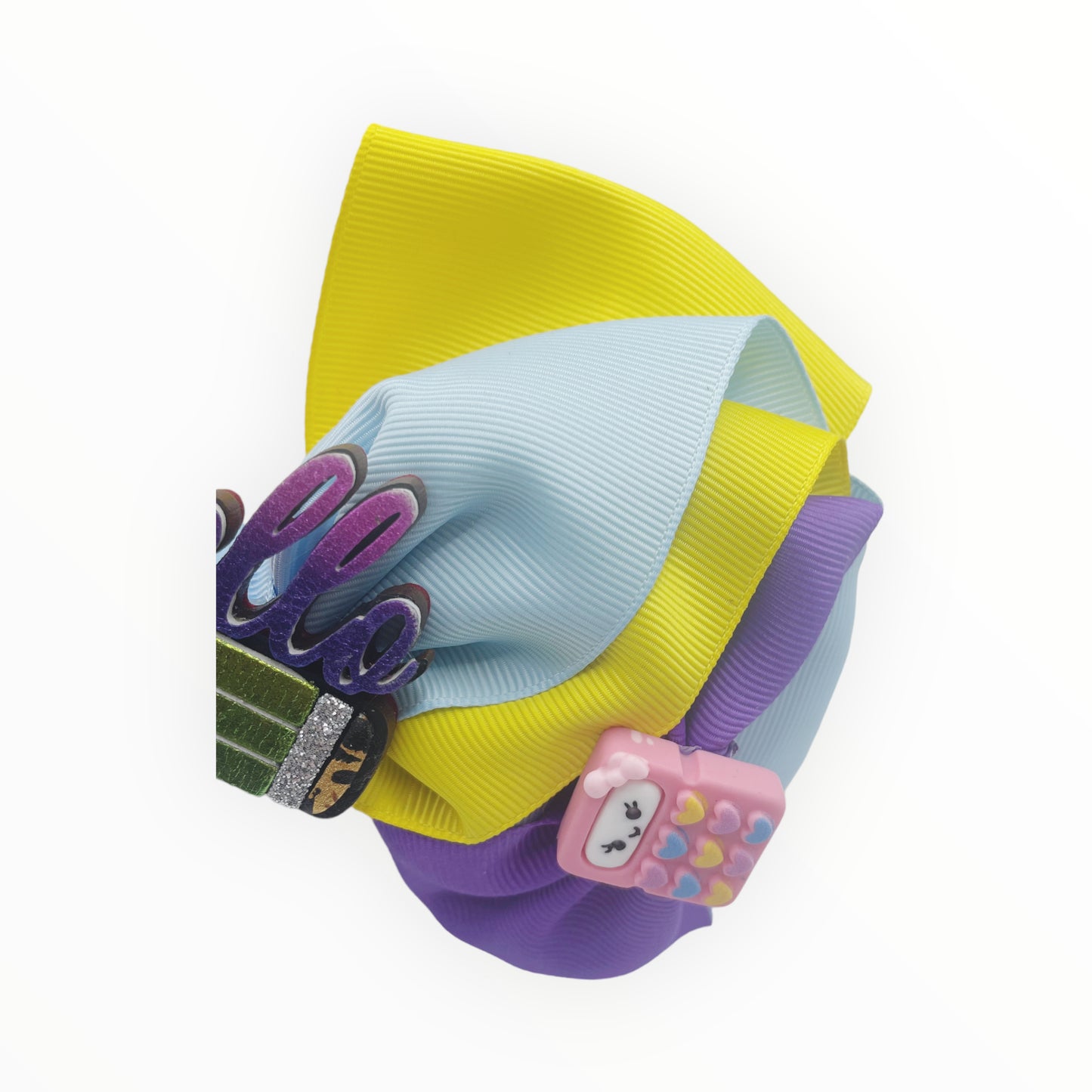 Back to School Hair Bow School Hair Bow Handmade School Hair Bow. Hair Accessories for School. School Ribbons Hair Bow