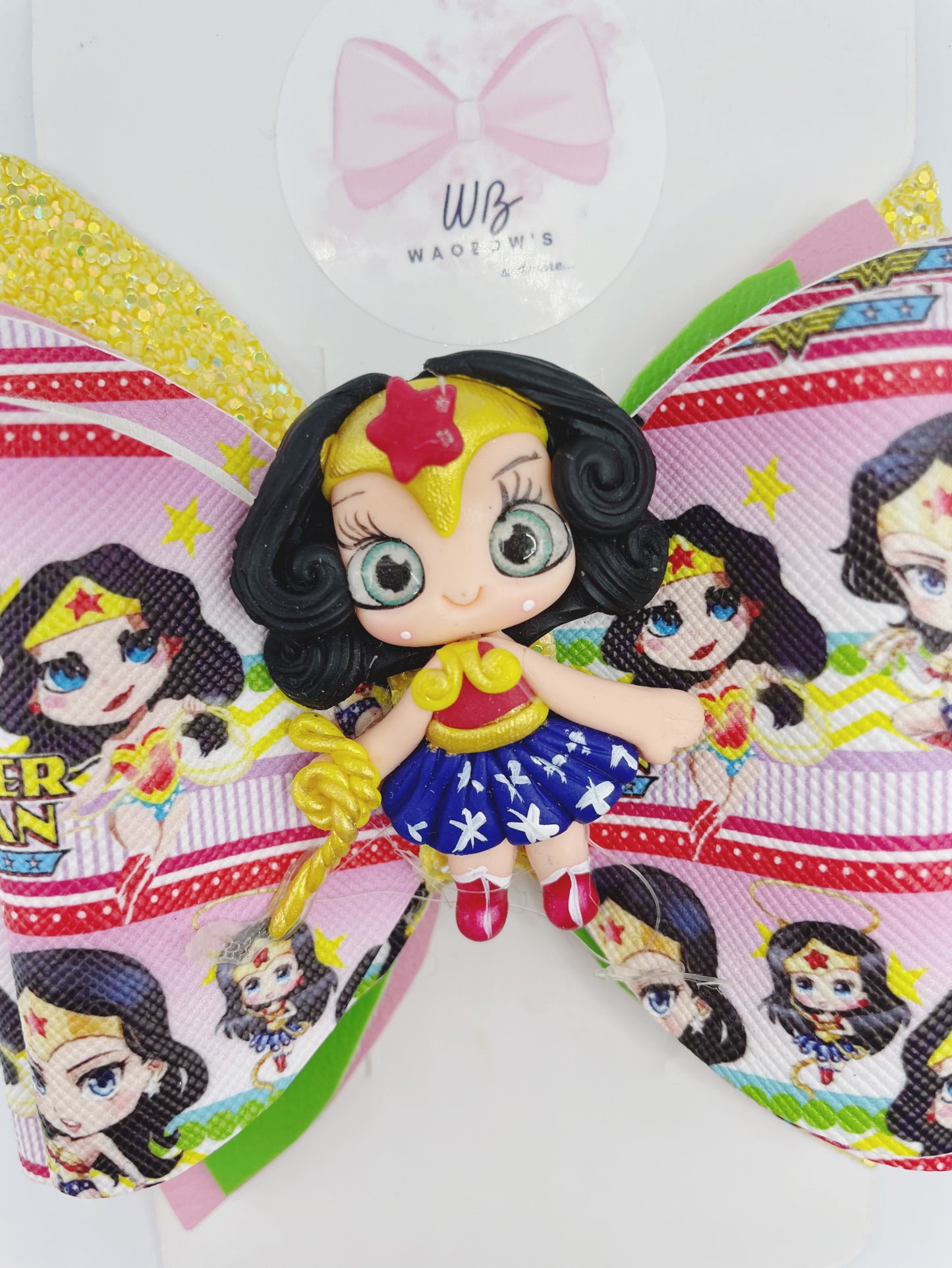 Wonder Women Vinyl Hair Bow Clips Hair Accessories Hair Accessories For Girl