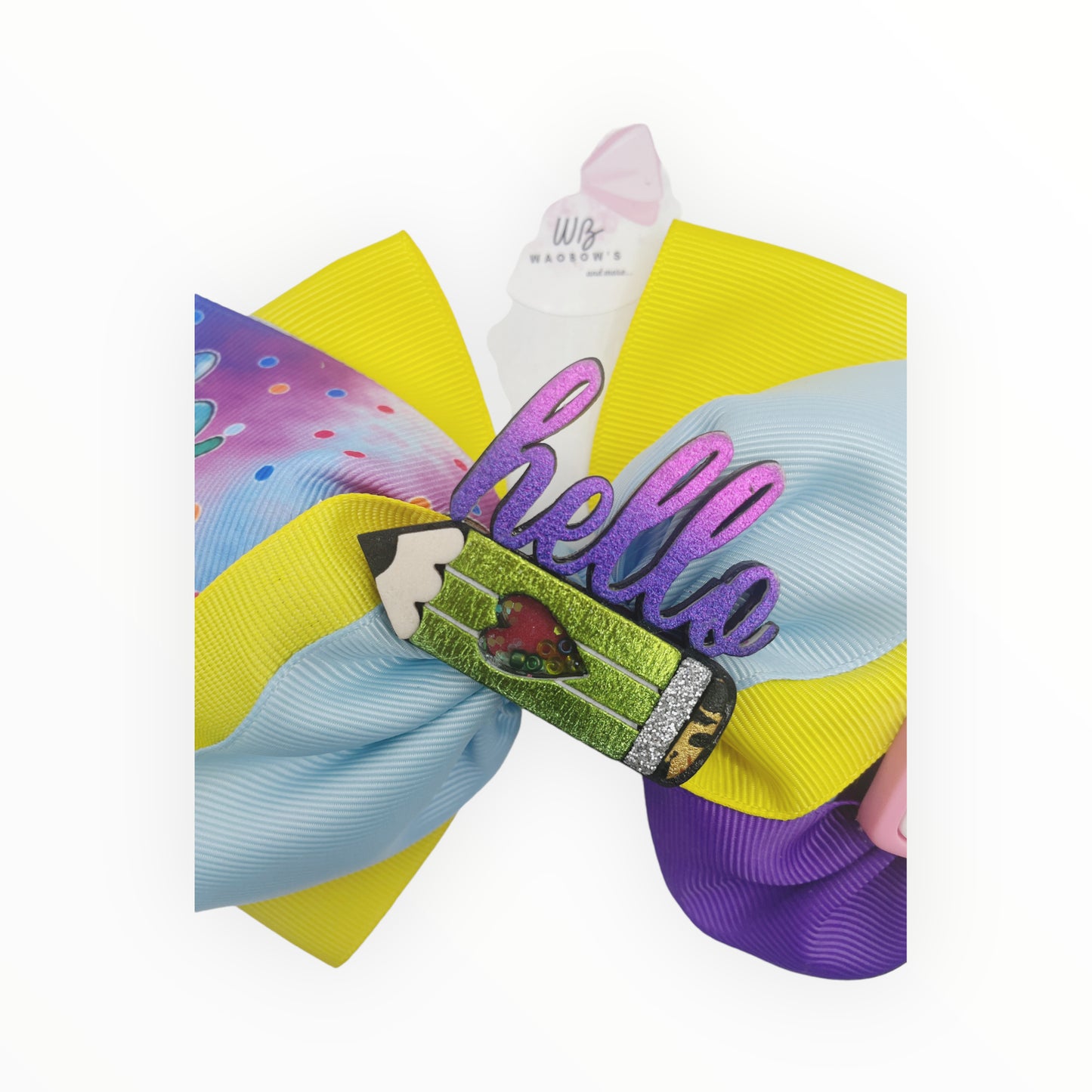 Back to School Hair Bow School Hair Bow Handmade School Hair Bow. Hair Accessories for School. School Ribbons Hair Bow