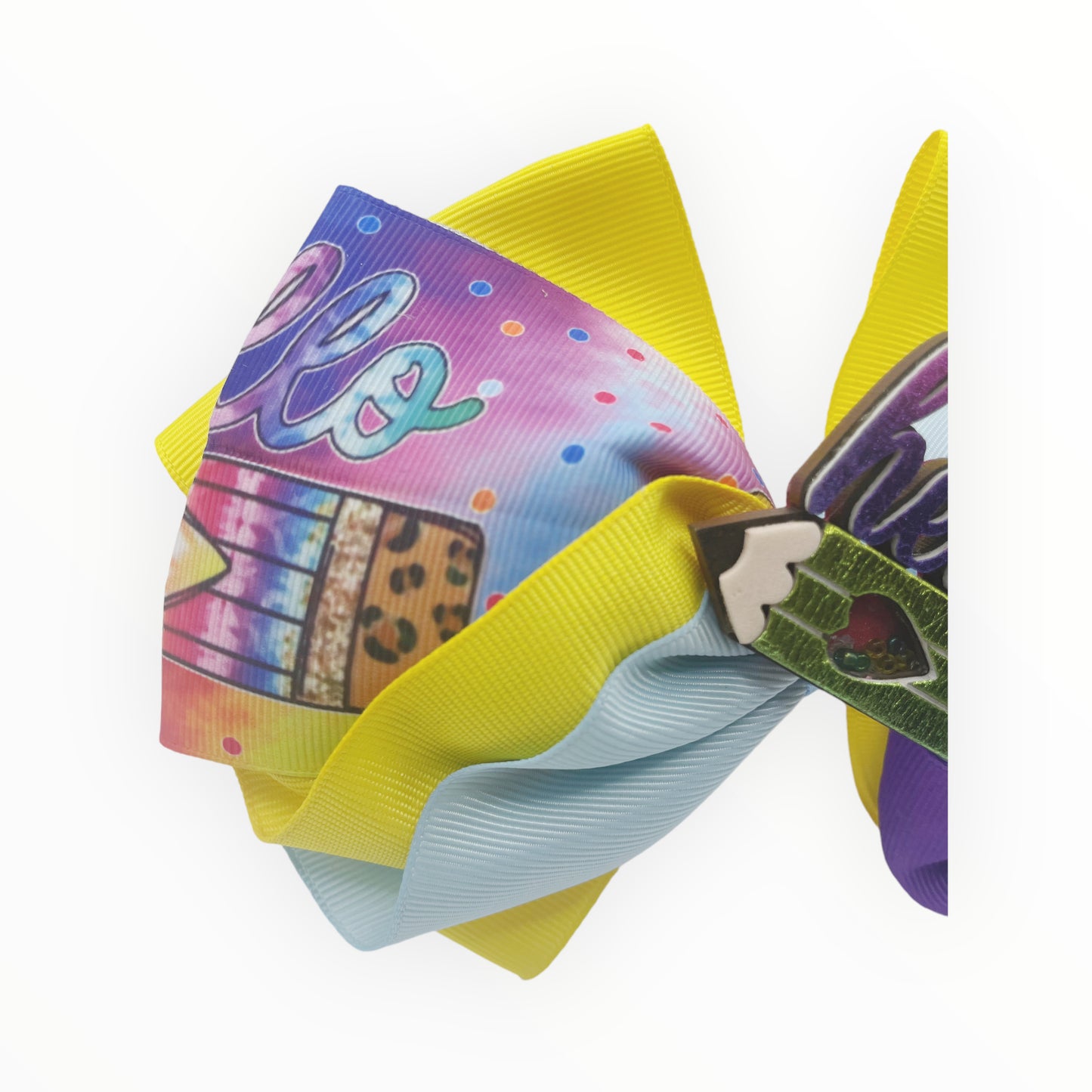 Back to School Hair Bow School Hair Bow Handmade School Hair Bow. Hair Accessories for School. School Ribbons Hair Bow