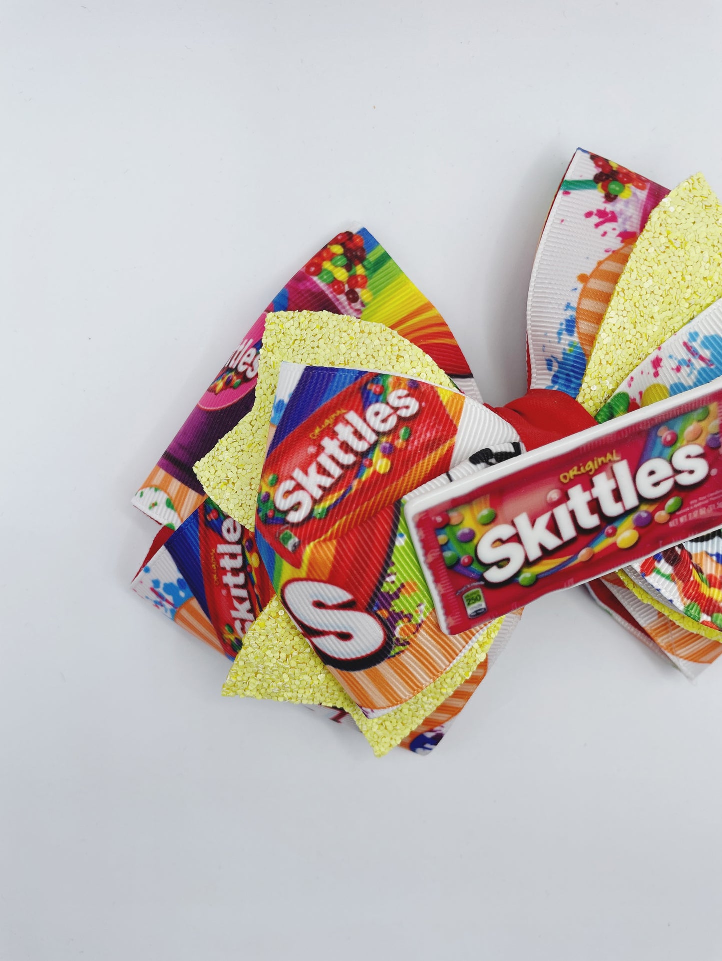 Rainbow Girl Bow Clip Skittles Inspired Handmade Bpw For Girl Colorful Girl Bow on Alligator Clip