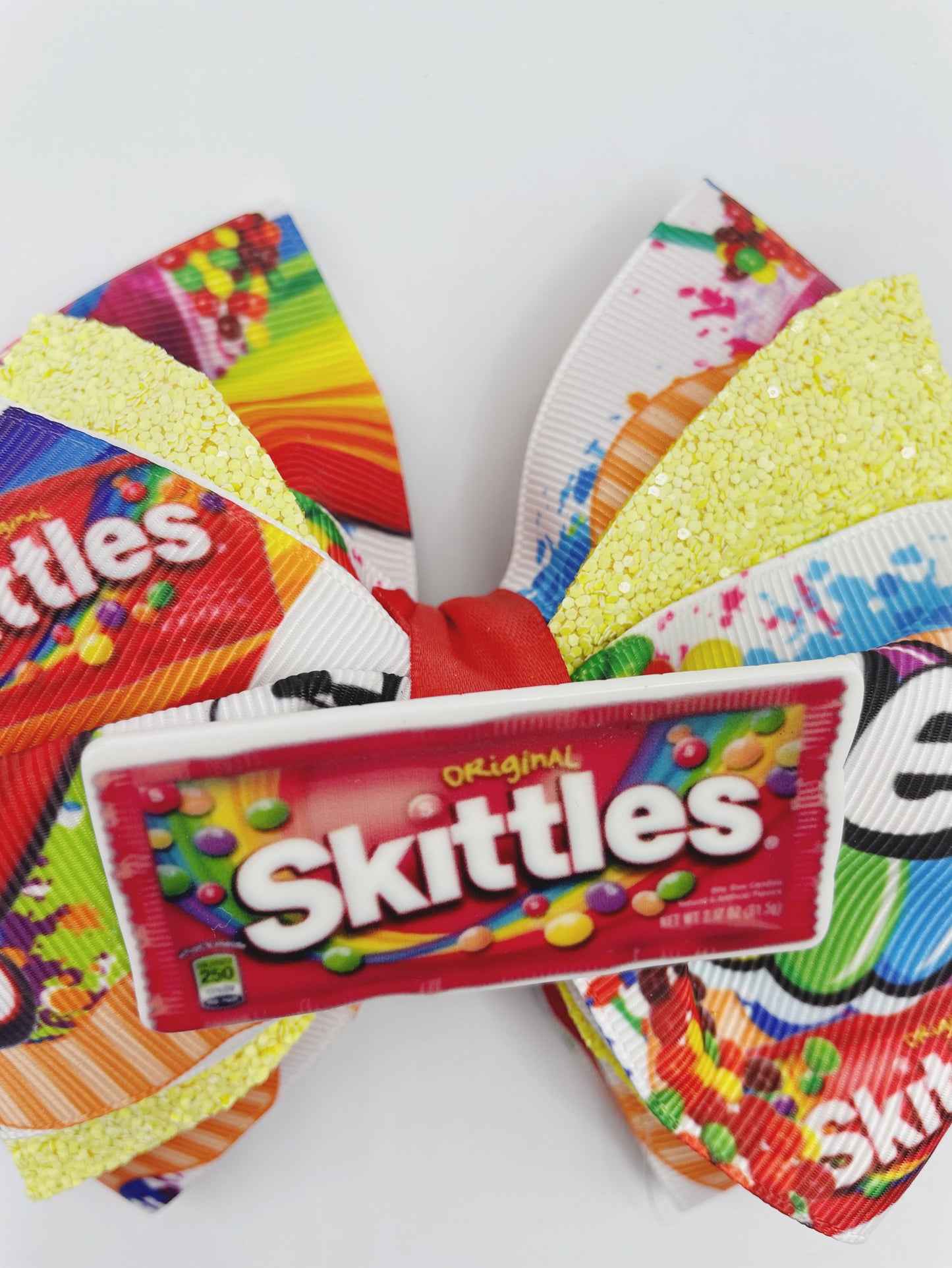 Rainbow Girl Bow Clip Skittles Inspired Handmade Bpw For Girl Colorful Girl Bow on Alligator Clip