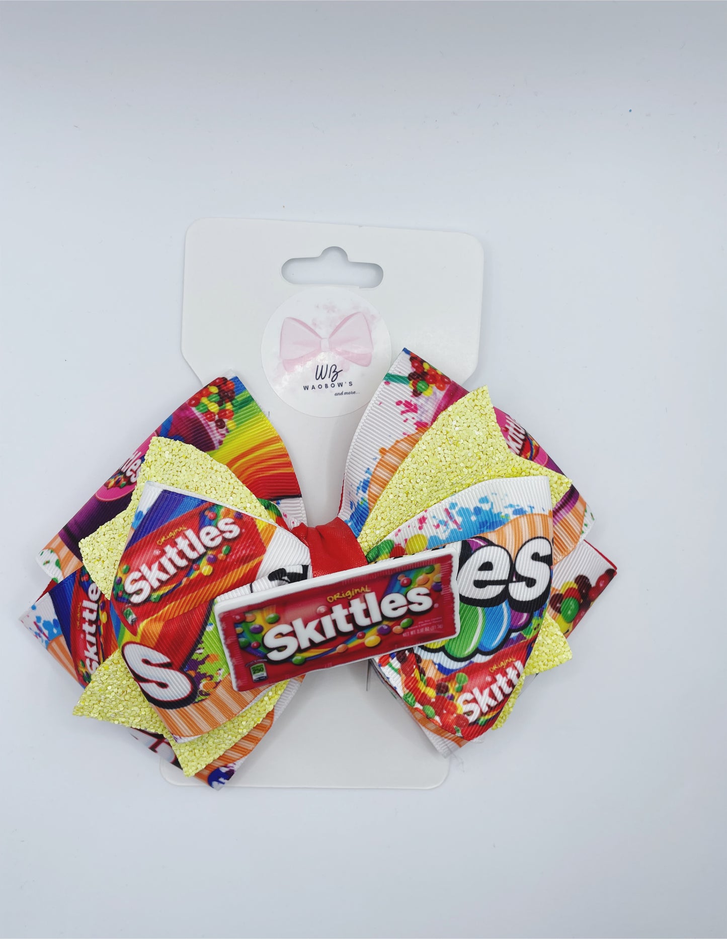 Rainbow Girl Bow Clip Skittles Inspired Handmade Bpw For Girl Colorful Girl Bow on Alligator Clip