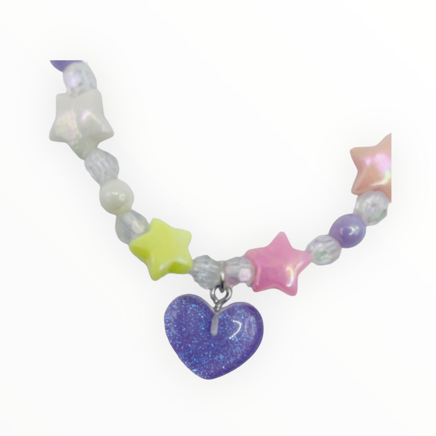 CONJUNTO 2PCS COLLAR Y PULSERA NIÑA CORAZÓN VIOLETLOVE