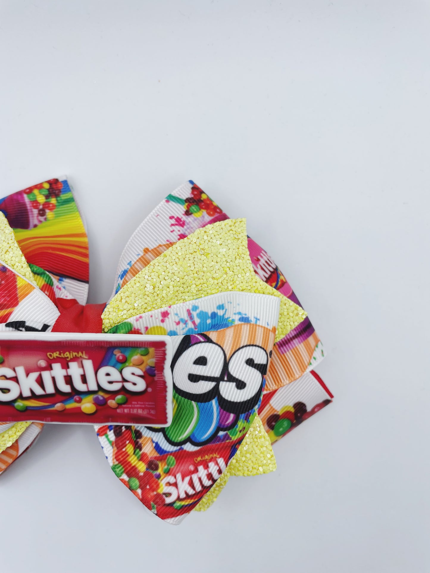 Rainbow Girl Bow Clip Skittles Inspired Handmade Bpw For Girl Colorful Girl Bow on Alligator Clip