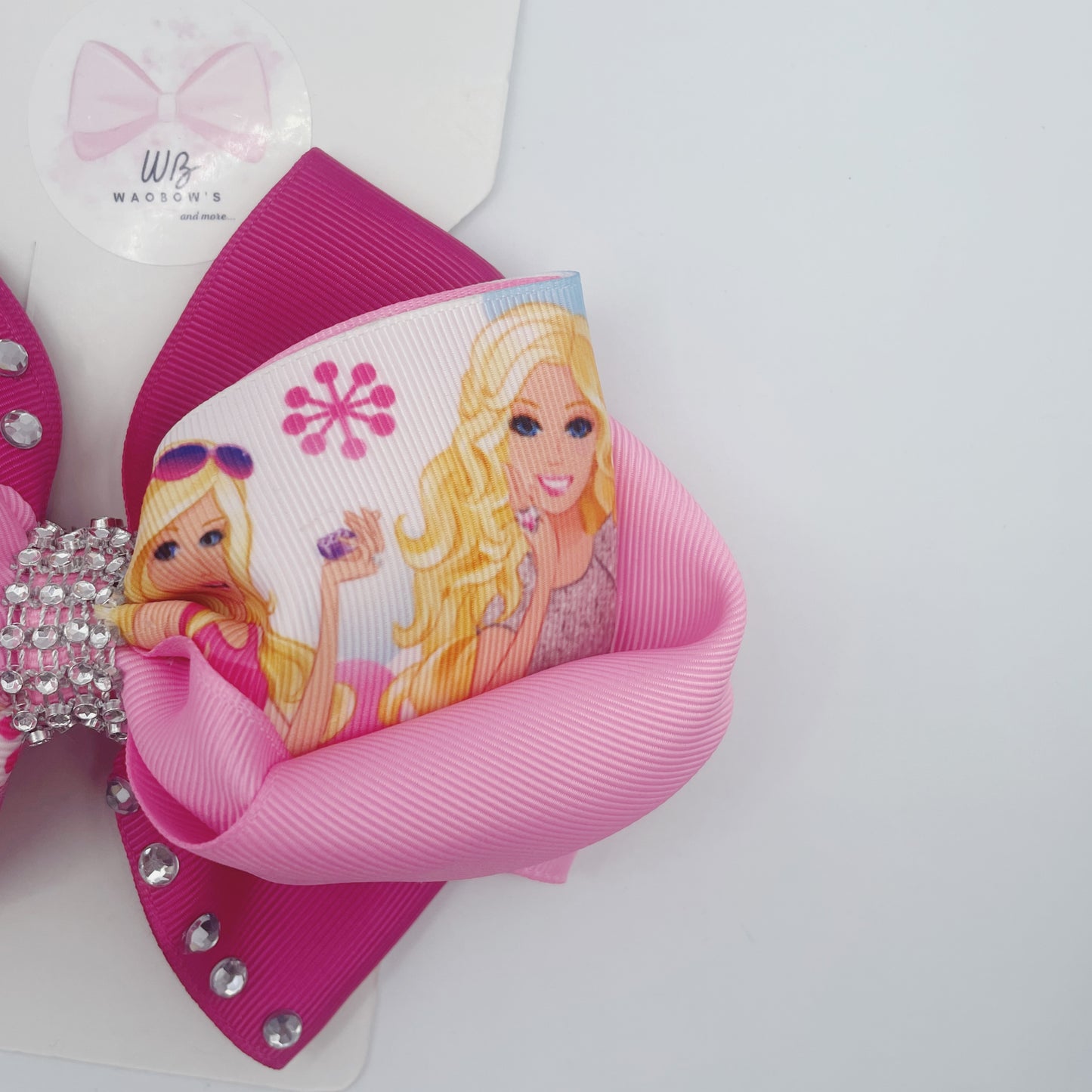 Barbie Hair Bow Hecho a mano Pink Hair Bow Pink Bow para el cabello
