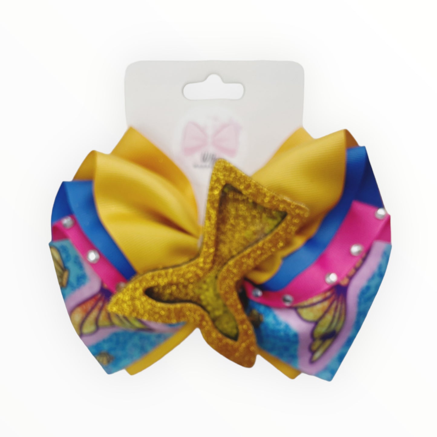 Hair Bow with Sunglasses Ribbos Hair Bow Handmade Hair Bow Mermaid Ribbons Hair Bow