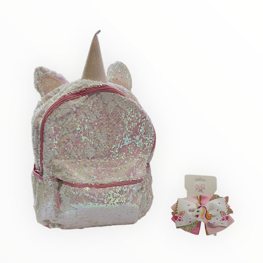 PAQUETE MOCHILA Y LAZO UNICORNIO