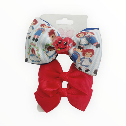 Set Of 3 Hair Bows  Girl Hair Bows  Handmade Hair Bows