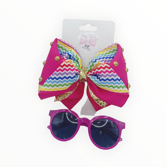 Hair Bow and Sunglasses Set  Girl Hair Accessories