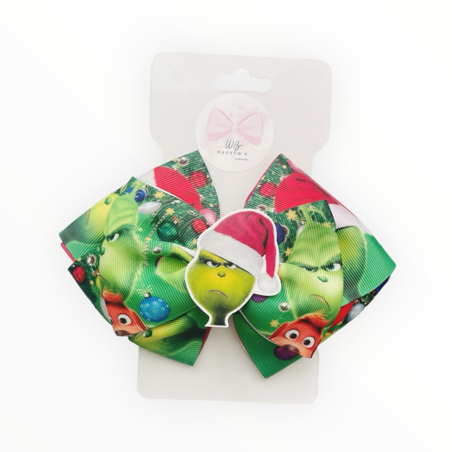 Lazo de pelo de Navidad Grinch Lazo de pelo Lazo de Navidad hecho a mano