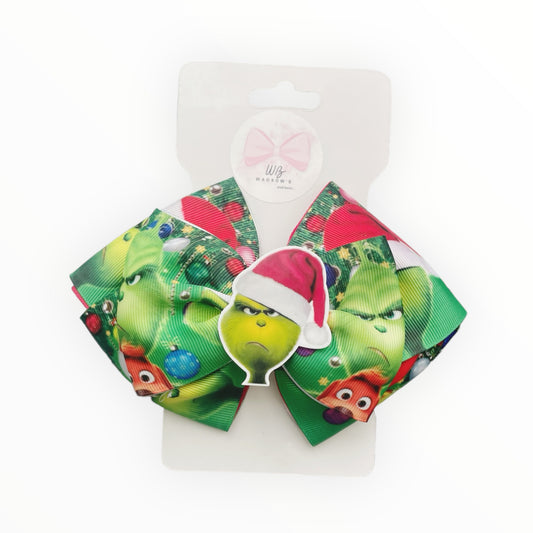 Lazo de pelo de Navidad Grinch Lazo de pelo Lazo de Navidad hecho a mano