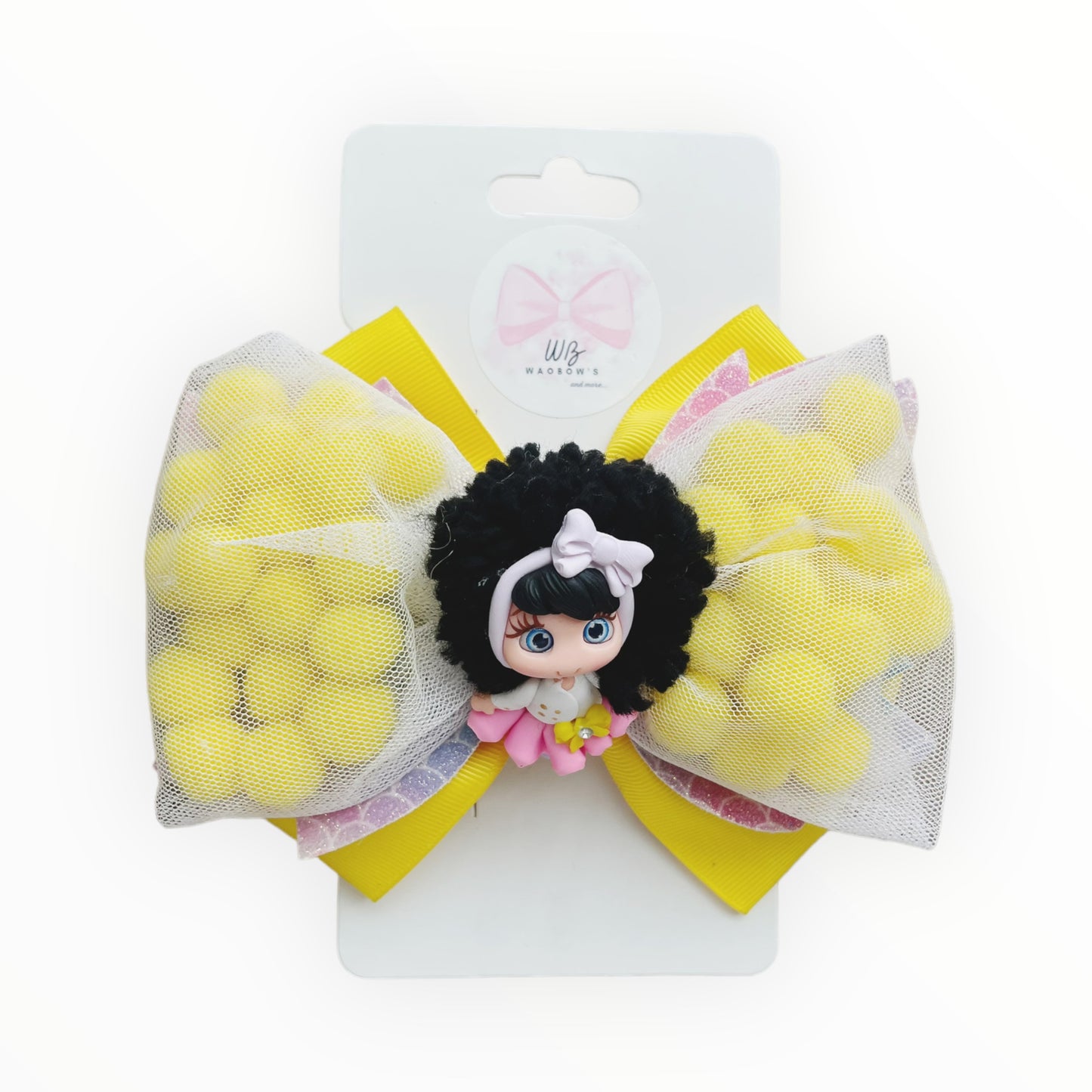 Girl hair bow  Hair bow with clip  Handmade hair bow  Yellow hair bow  Hair Accessories For Girls