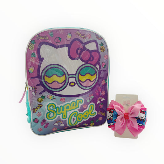 Paquete mochila y lazo Hello Kitty