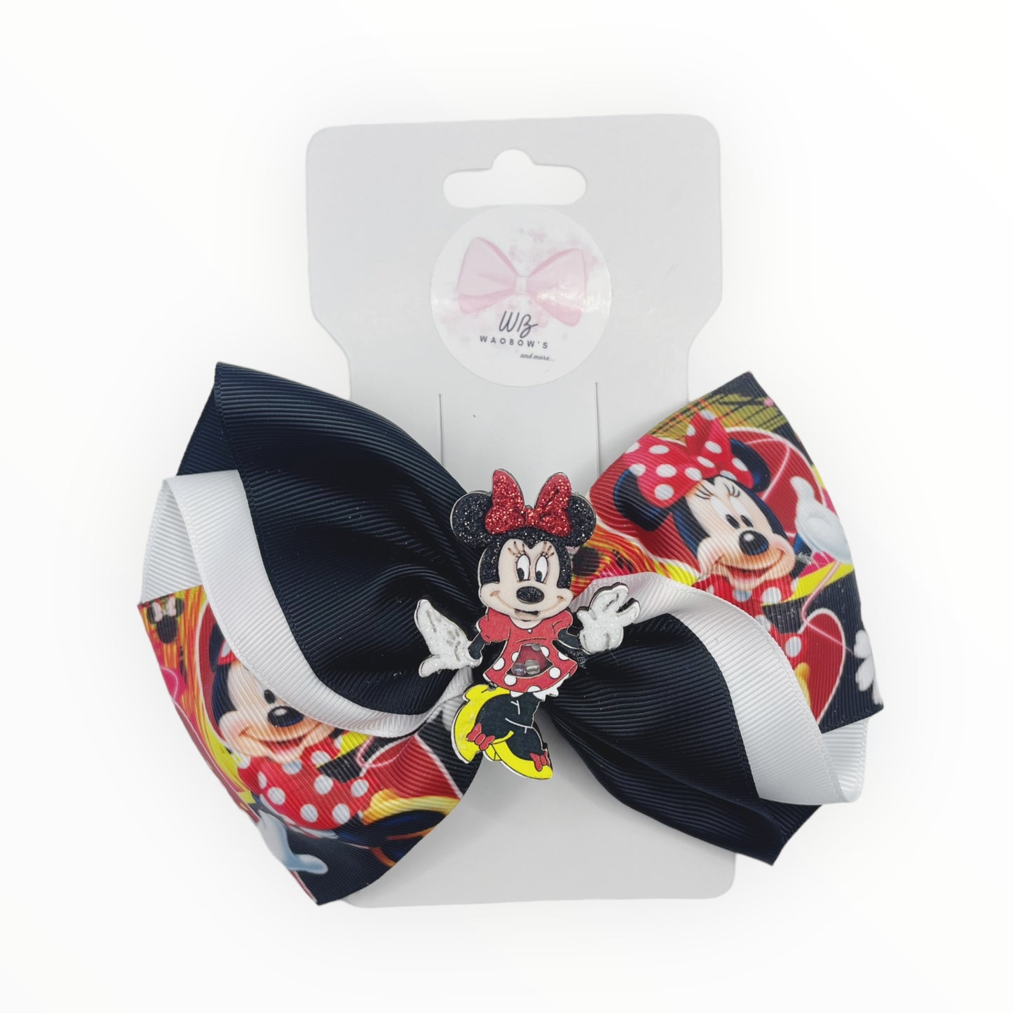 Minnie Mouse Ribbons Hair Bow  Girl hair bow  Handmade hair bow
