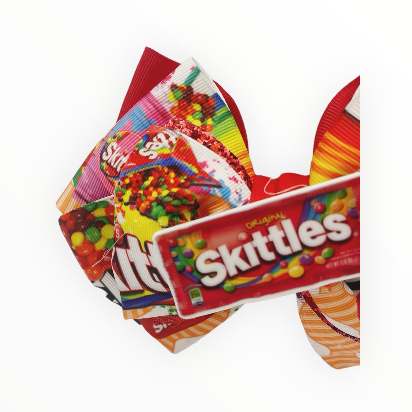 Skittles hair bow  Girl hair bow  Handmade hair bow