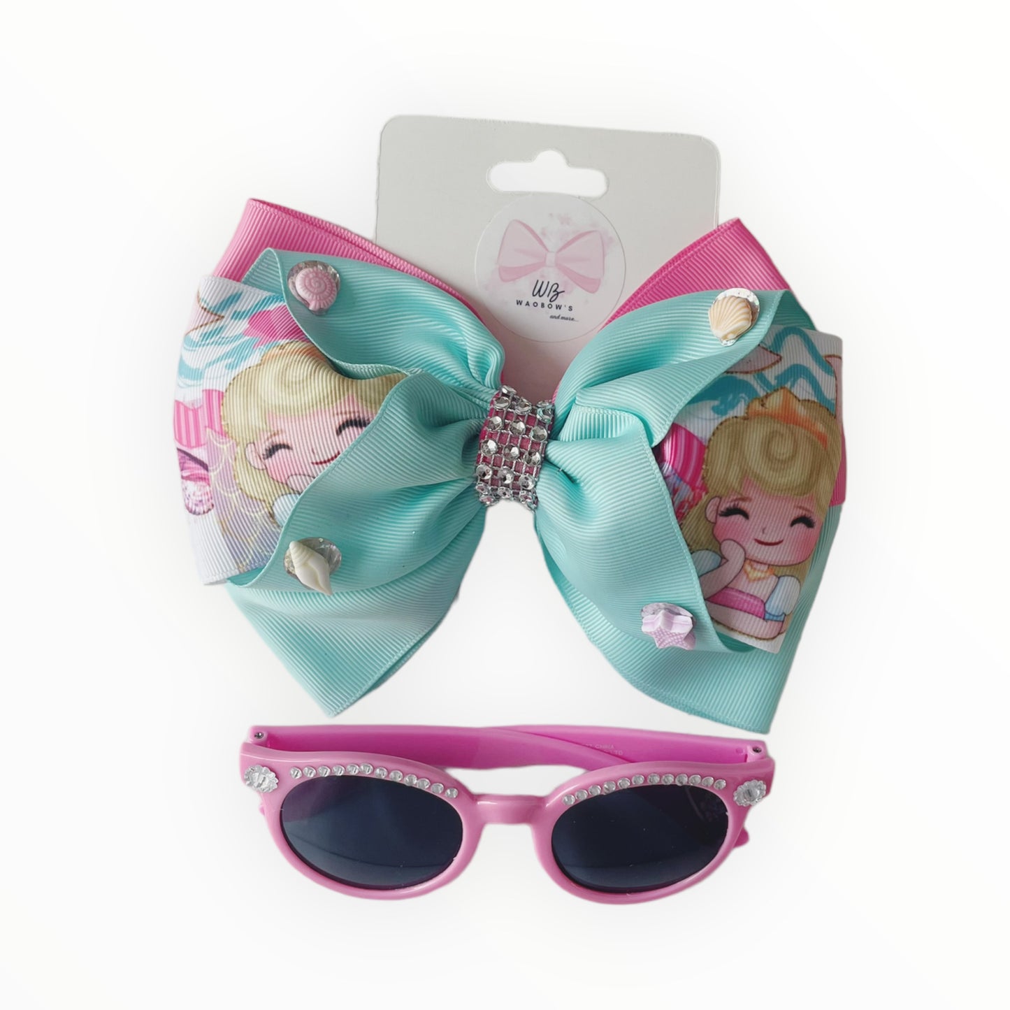 Bow and Sunglases Set  Girl Hair Accessories  Girl Hair Bow With Sunglasses