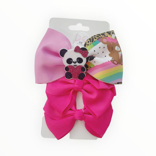 Set of 3 hair bows  Girl hair bows Handmade hair bows  Pink hair bows