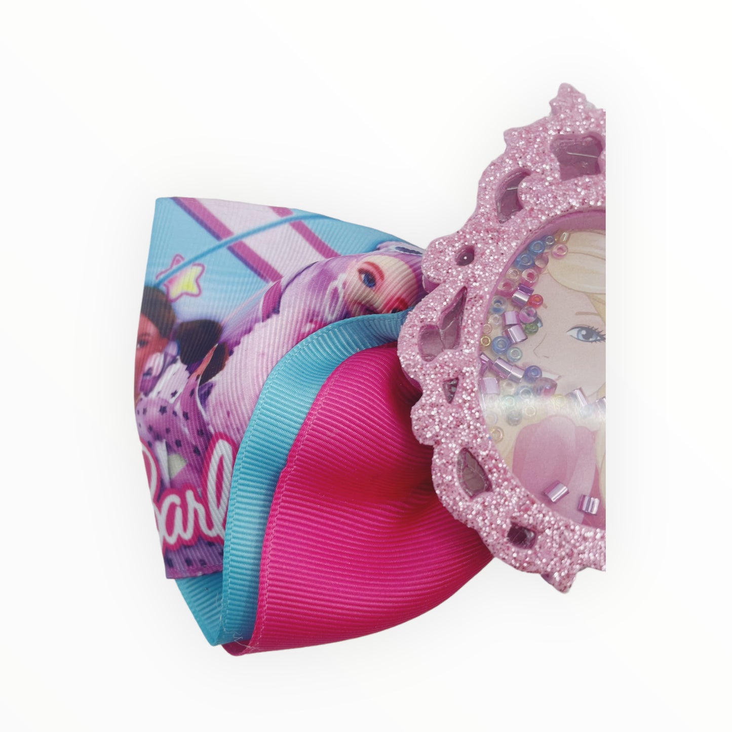 Barbie Girl Hair Bow Handmade Barbie hair Bow Bow with Shaker Barbie