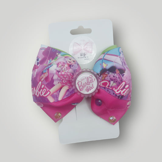 Barbie Hair Bow Handmade Hair Bow Pink Barbie Hair Bow