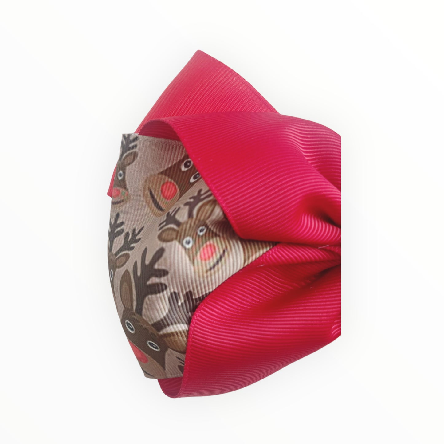 ❗️LAST UNIT AVALIABLE❗️ Reindeer Hair Bow  Red Christmas Hair Accessory for Girl. Seasonal Clearance: Get Your Holiday Bow Today!