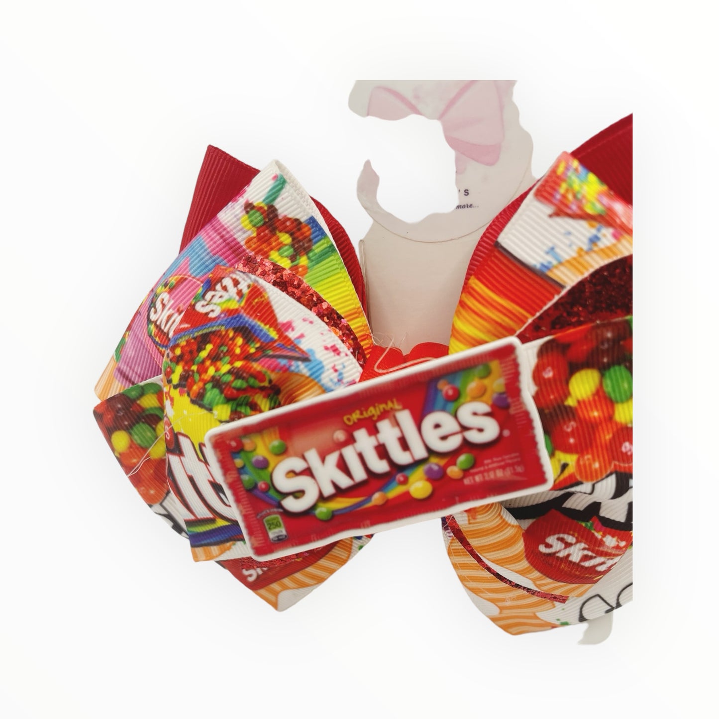Skittles hair bow  Girl hair bow  Handmade hair bow