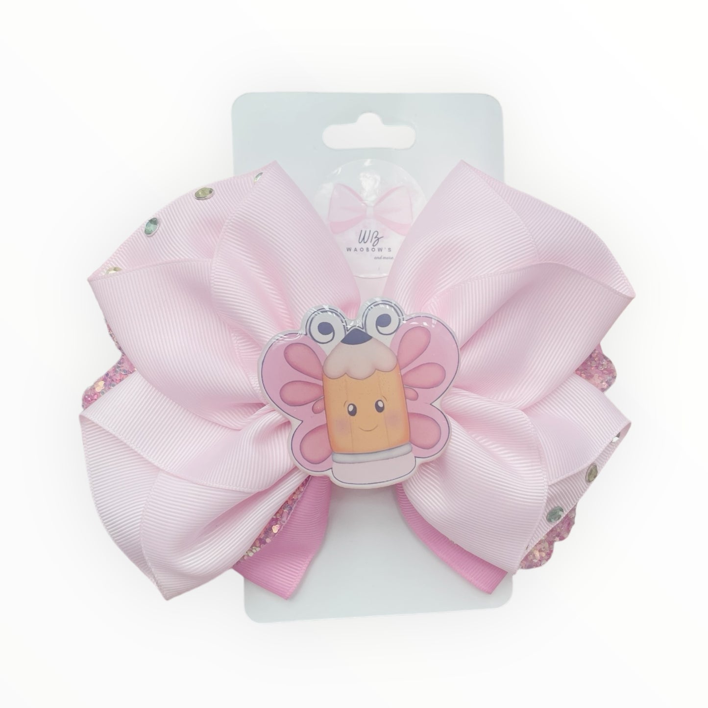 School Hair Bow  for Girl. Back to School Hair Bow  Pink Hair Bow for School  Hair Accessories for School