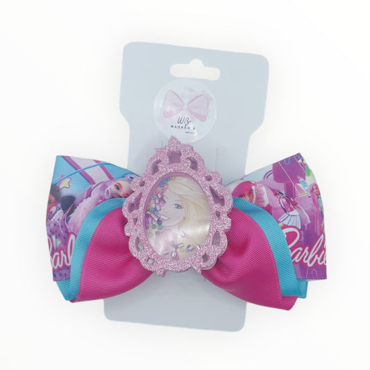 Barbie Girl Hair Bow Handmade Barbie hair Bow Bow with Shaker Barbie