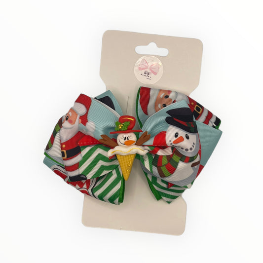❗️LAST UNIT AVALIABLE❗️  Snowman Hair Bow  Christmas Hair Bow  Seasonal Clearance: Get Your Holiday Bow Today!
