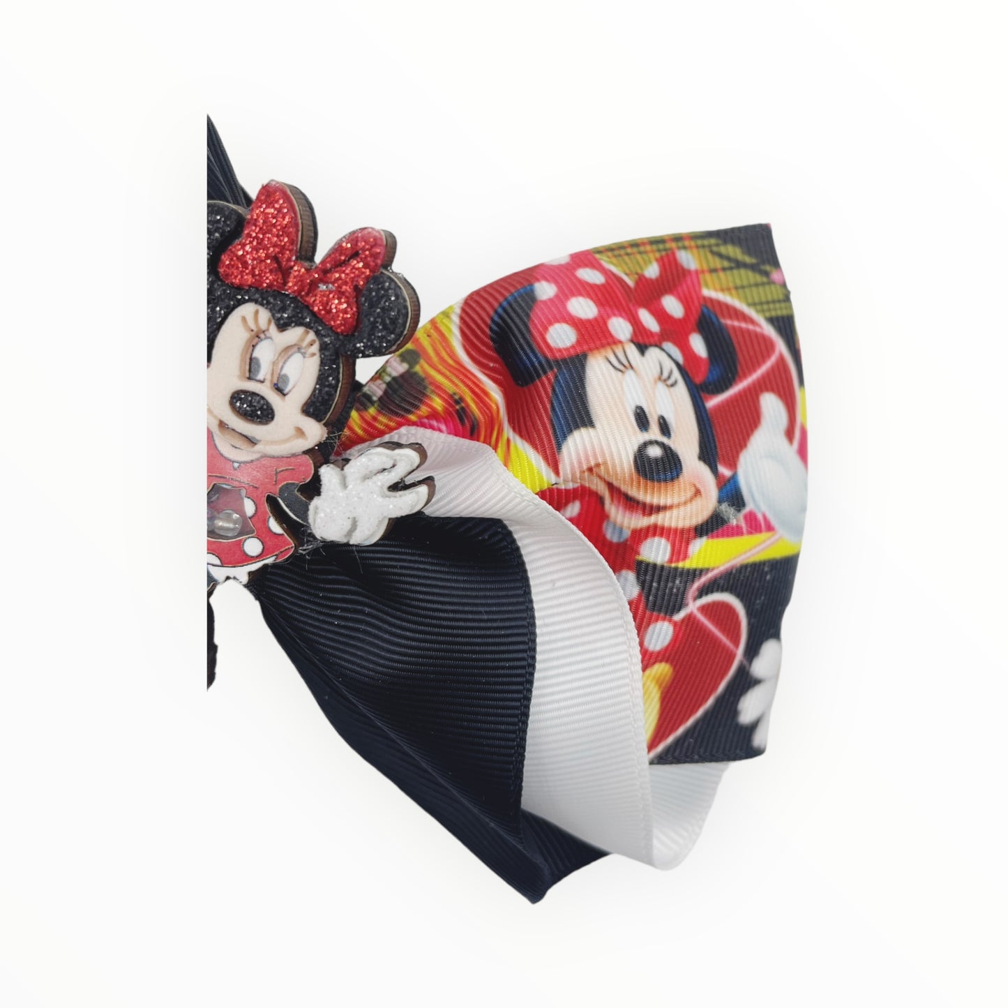 Minnie Mouse Ribbons Hair Bow  Girl hair bow  Handmade hair bow