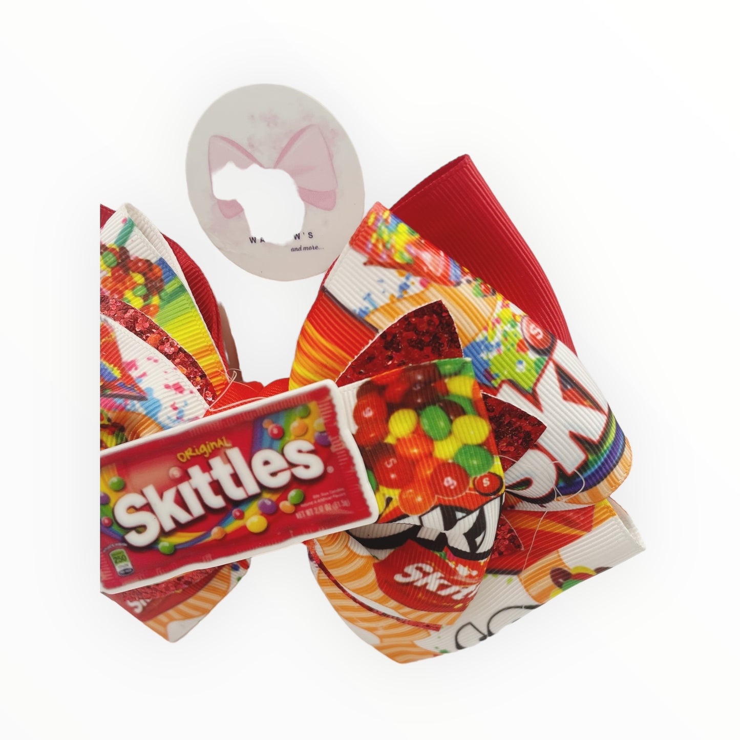 Skittles hair bow  Girl hair bow  Handmade hair bow