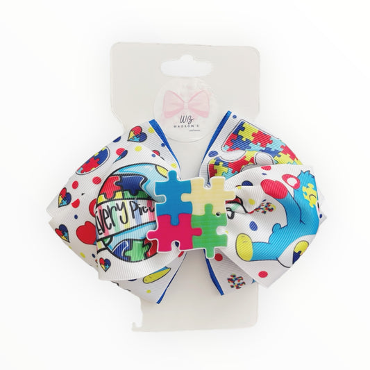 Autism hair bow  Girl hair bow  Hair accessory