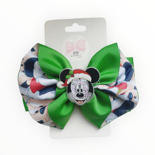 ❗️LAST UNIT AVALIABLE ❗️ Mickey Cgrustmas Hair Bow for Girl  Hair Accessories For Christmas  Seasonal Clearance: Get Your Holiday Bow Today!
