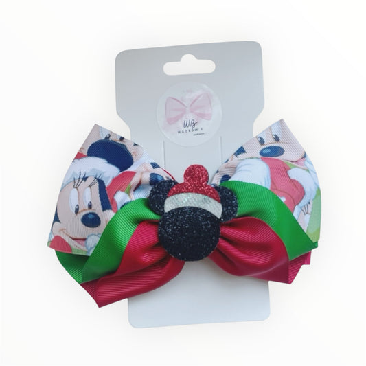 Mickey Christmas Hair Bow  Christmas Hair Bow  Hair Accessories Gir Girl