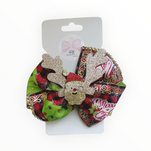 ❗️LAST UNIT AVALIABLE ❗️ Reindeer Christmas Hair Bow.for Girl Hair Accessory for Girl  Seasonal Clearance: Get Your Holiday Bow Today!