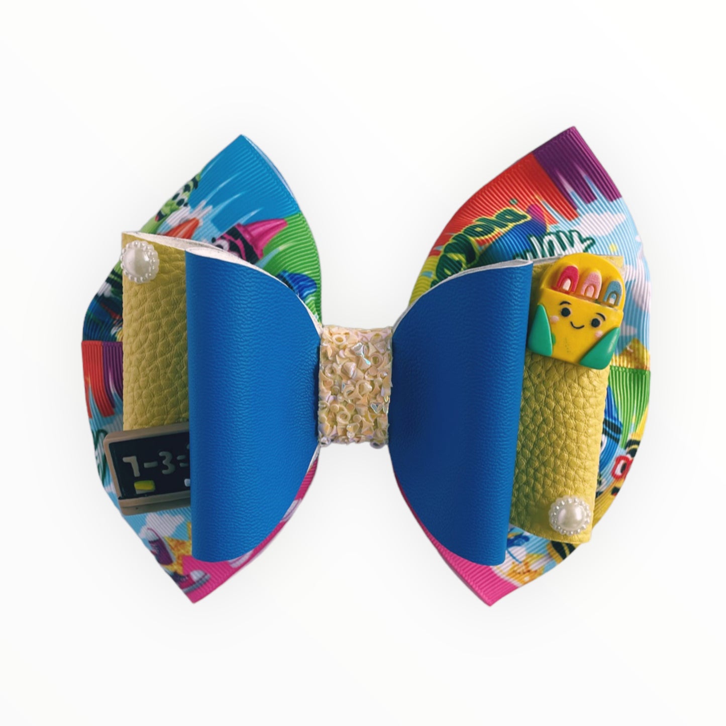 Girl hair bow School hair bow  Hair bow for girl Handmade school bow  Vinyl bow