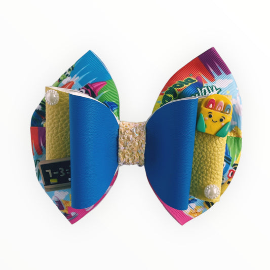 Girl hair bow School hair bow  Hair bow for girl Handmade school bow  Vinyl bow