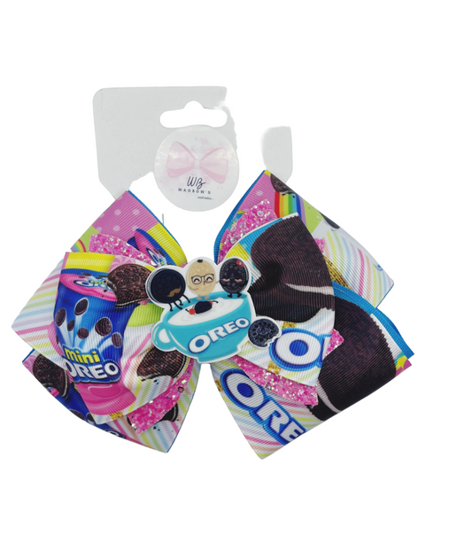 Oreo inspired Girl Hair Bow Alligator Hair Clip for Gorls Toddlers Cute Girls Bow For Hair Ribbons Girl Hair Bow