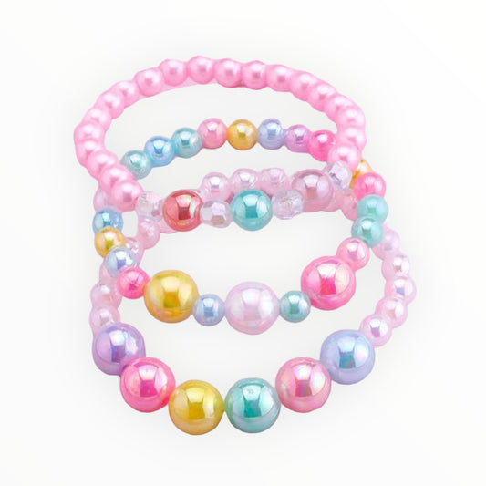 JUEGOS DE 3 PIEZAS DE PULSERAS DE COLORES PARA NIÑAS PEQUEÑAS LINDO ACCESORIOS DE PULSERAS PARA NIÑAS PEQUEÑAS